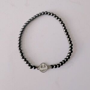 Stretchy Nightmare Before Christmas Beaded Bracelet w Jack Skellington